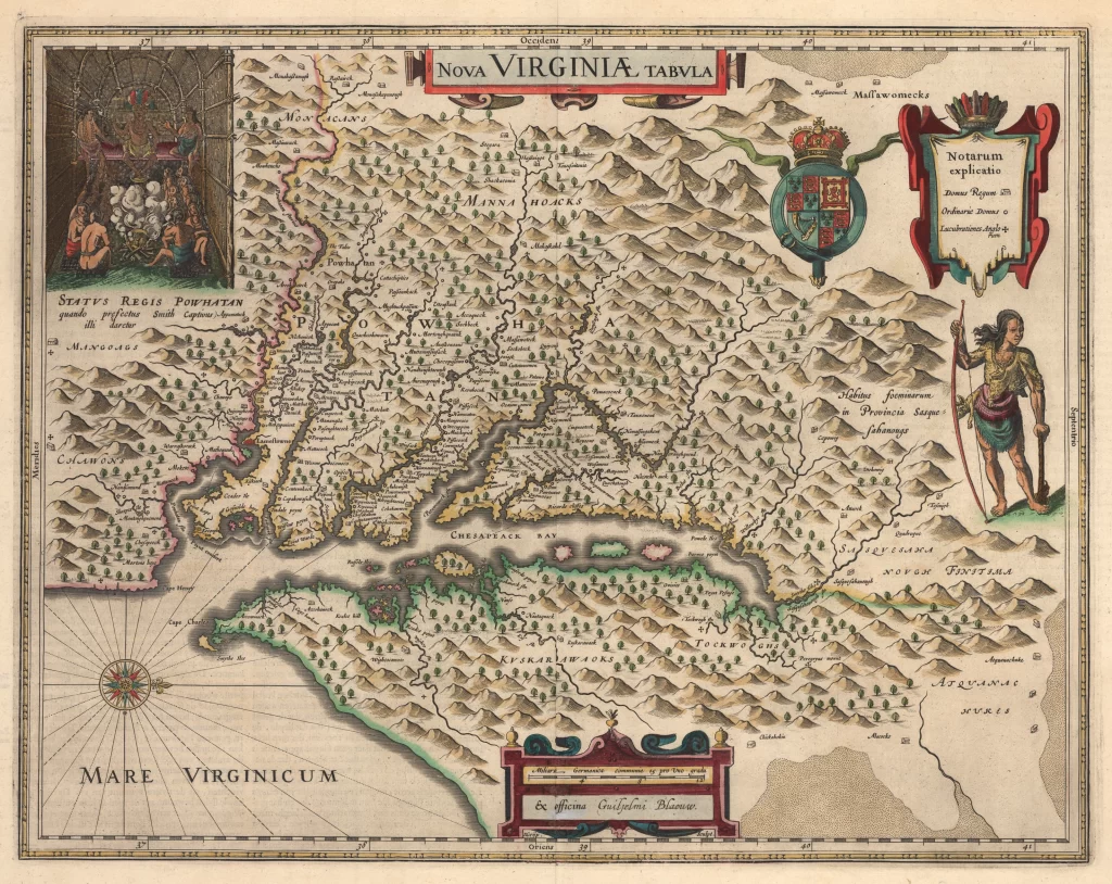 17th-century Dutch map of the Chesapeake