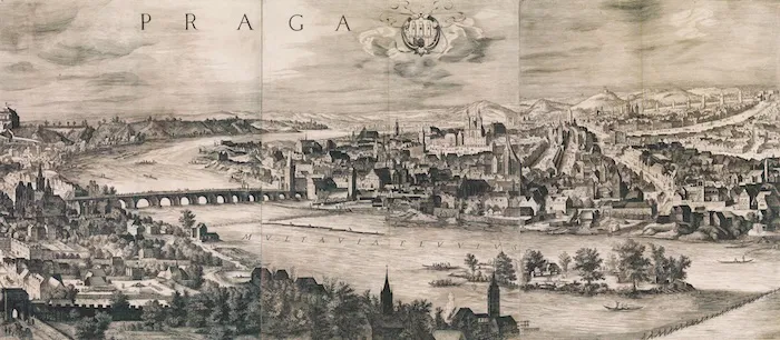View of Prague, by Johannes Wechter after Philip van den Bossche, 1606